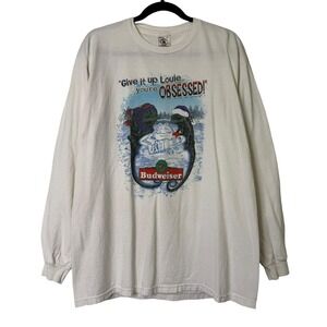 Vintage 90s Budweiser Beer Shirt Size Large King Of Beers Lizard Promo B1611